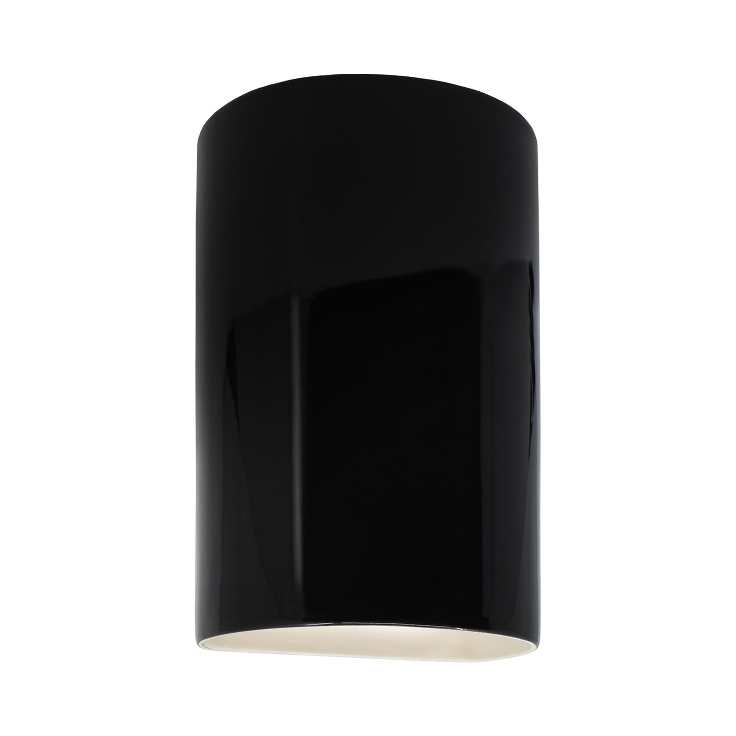Ambiance ADA Cylinder Open Top and Bottom Wall Light in Gloss Black (Small).