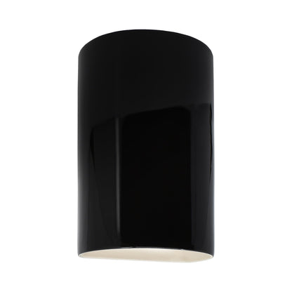 Ambiance ADA Cylinder Open Top and Bottom Wall Light in Gloss Black (Small).