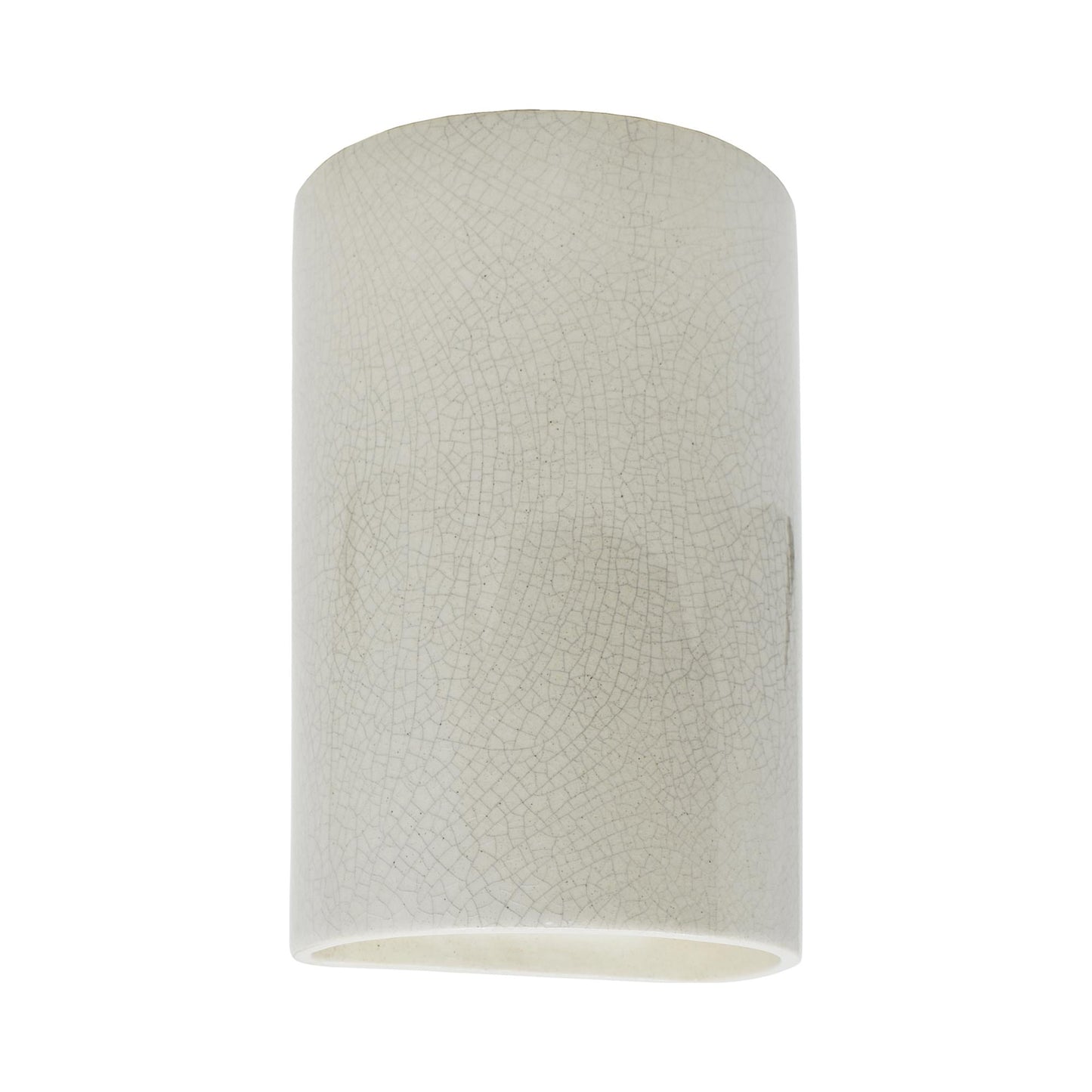 Ambiance ADA Cylinder Open Top and Bottom Wall Light in White Crackle (Small).