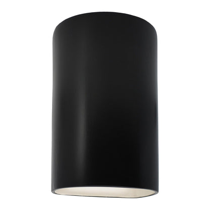 Ambiance ADA Cylinder Open Top and Bottom Wall Light in Carbon Matte Black (Large).