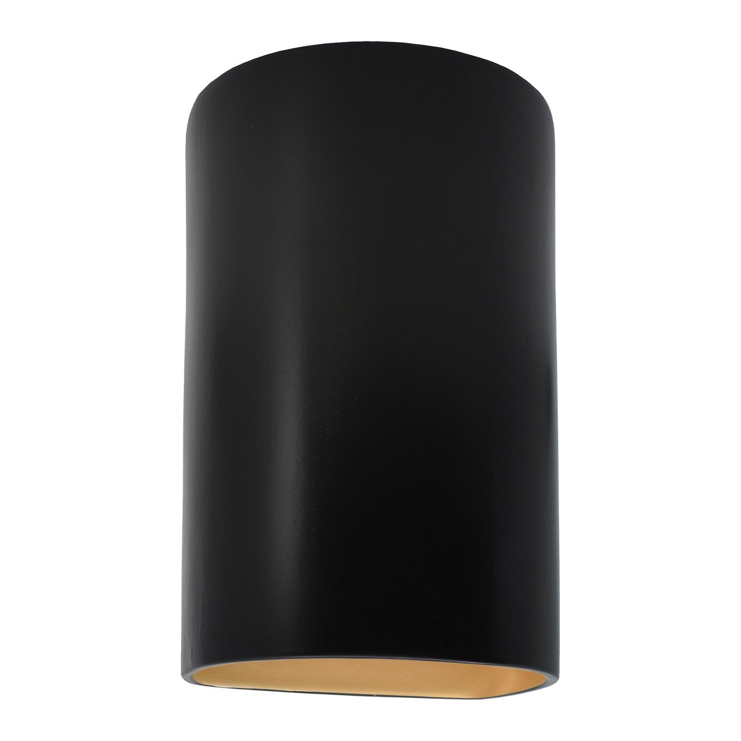 Ambiance ADA Cylinder Open Top and Bottom Wall Light in Carbon Matte Black/Champagne Gold (Large).