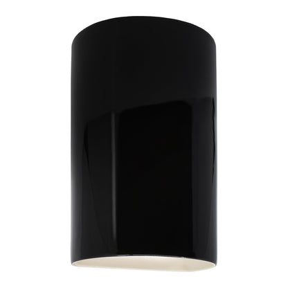 Ambiance ADA Cylinder Open Top and Bottom Wall Light in Gloss Black (Large).