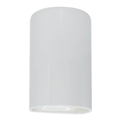 Ambiance ADA Cylinder Open Top and Bottom Wall Light in Gloss White (Large).