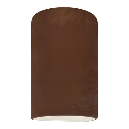 Ambiance ADA Cylinder Open Top and Bottom Wall Light in Real Rust (Large).