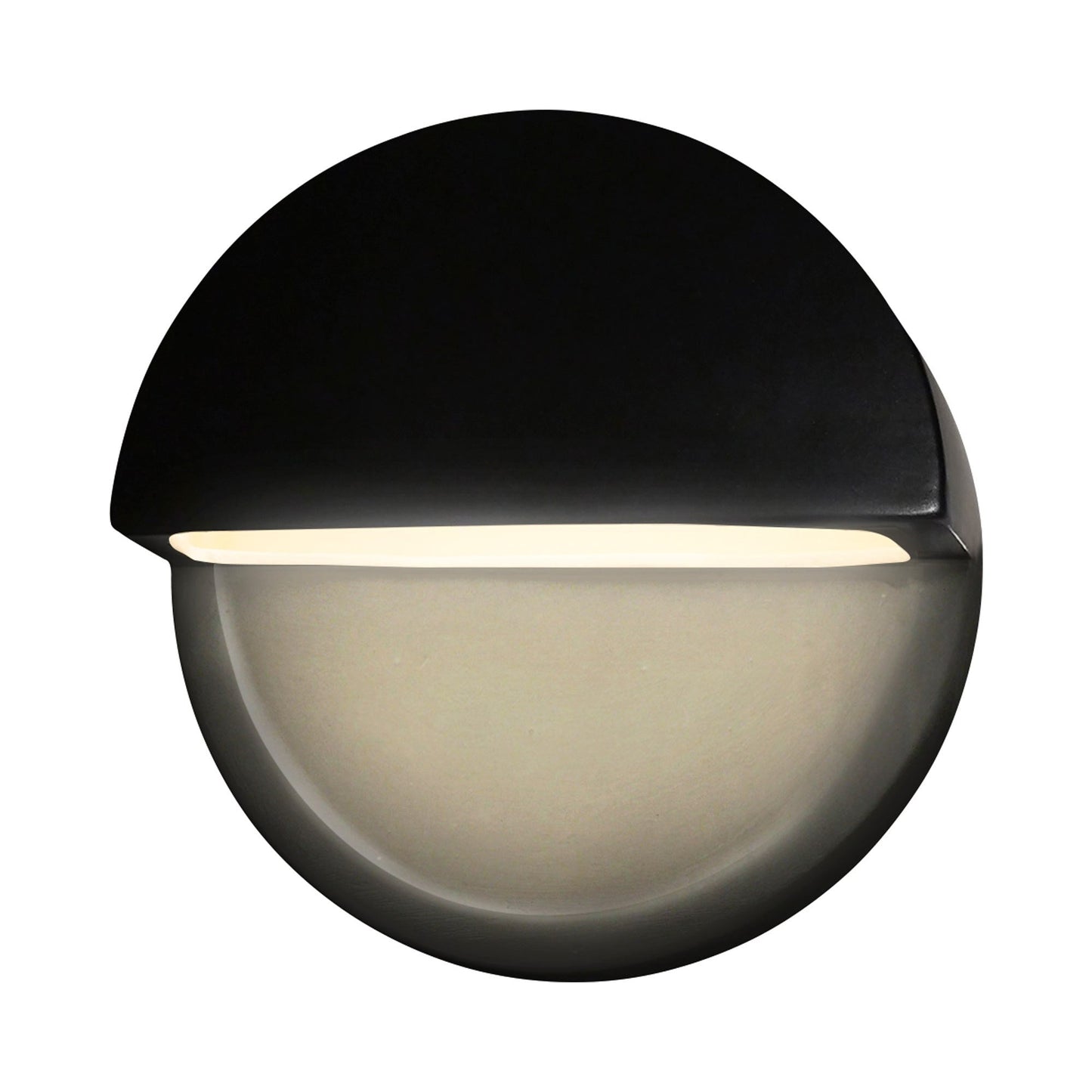 Ambiance ADA Dome Closed Top LED Wall Light in Carbon Matte Black.