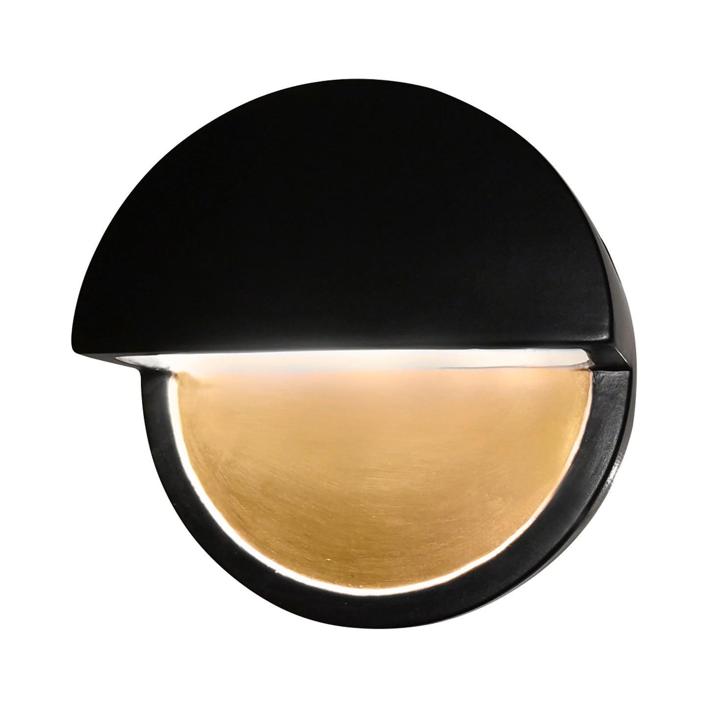 Ambiance ADA Dome Closed Top LED Wall Light in Carbon Matte Black/Champagne Gold.