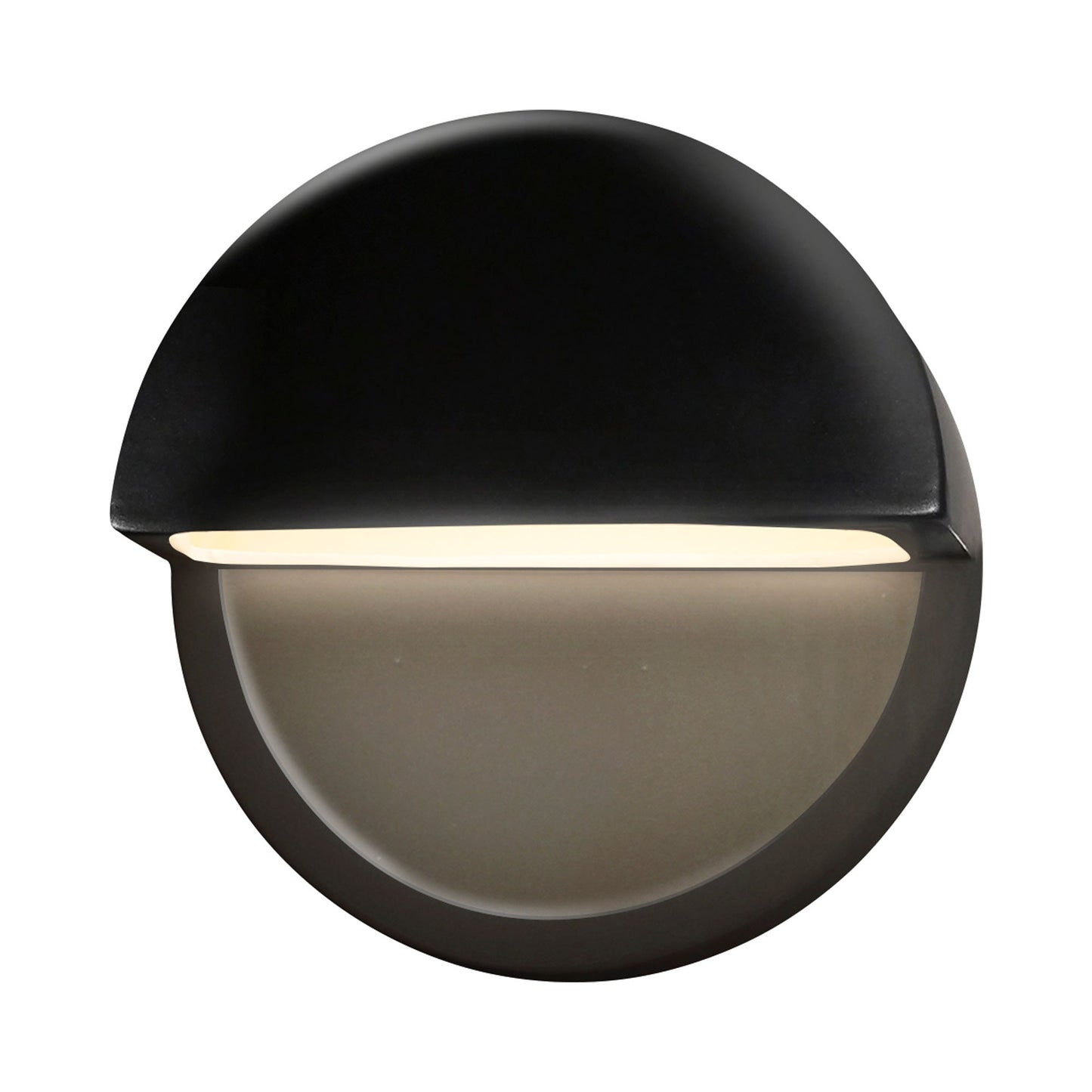 Ambiance ADA Dome Closed Top LED Wall Light in Gloss Black.