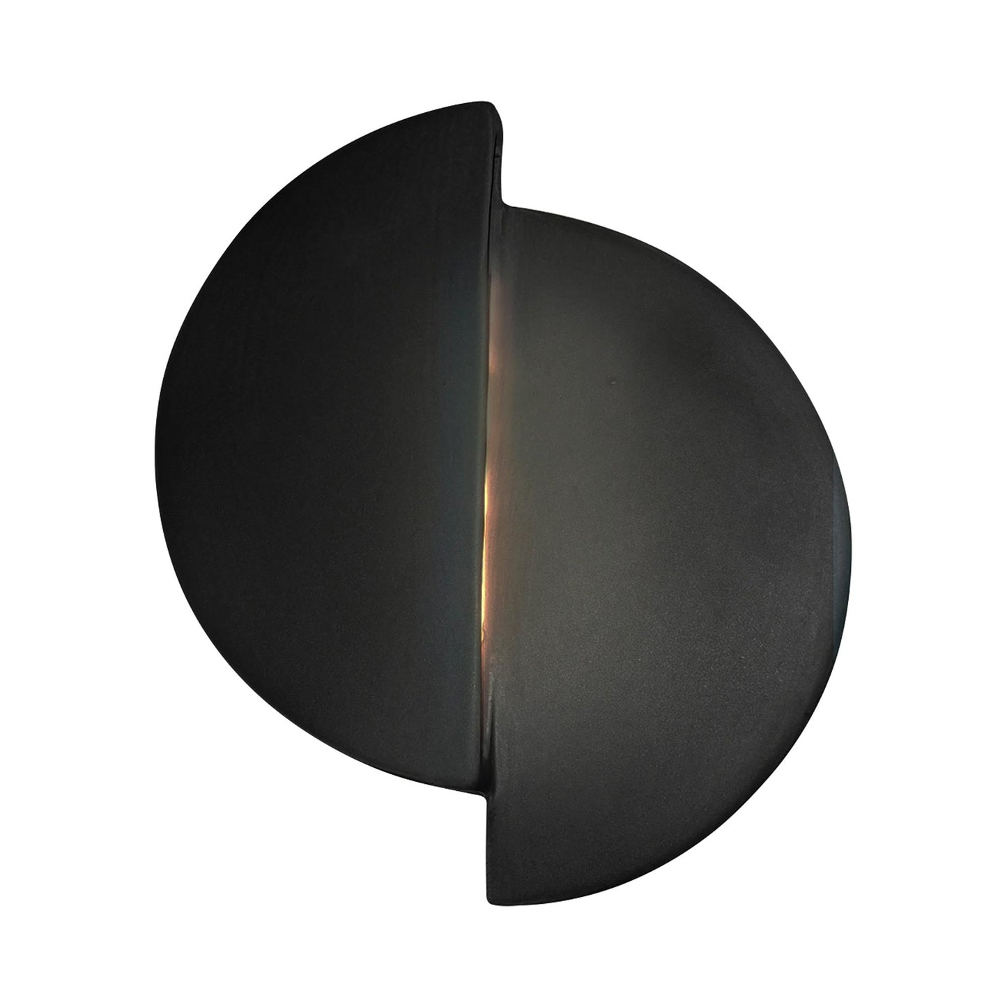 Ambiance ADA Offset Circle LED Wall Light in Carbon Matte Black/Champagne Gold.