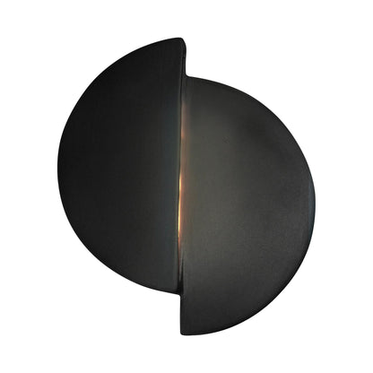 Ambiance ADA Offset Circle LED Wall Light in Carbon Matte Black/Champagne Gold.