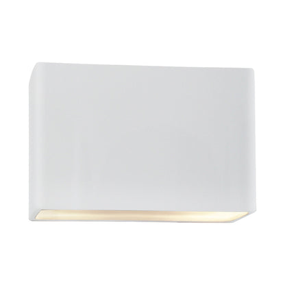 Ambiance ADA Rectangle Closed Top Outdoor Wall Light in Gloss White.