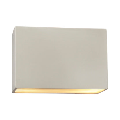 Ambiance ADA Rectangle Closed Top Outdoor Wall Light in Matte White.
