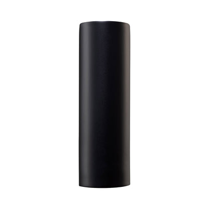 Ambiance ADA Tube Closed Top Outdoor Wall Light in Carbon Matte Black.