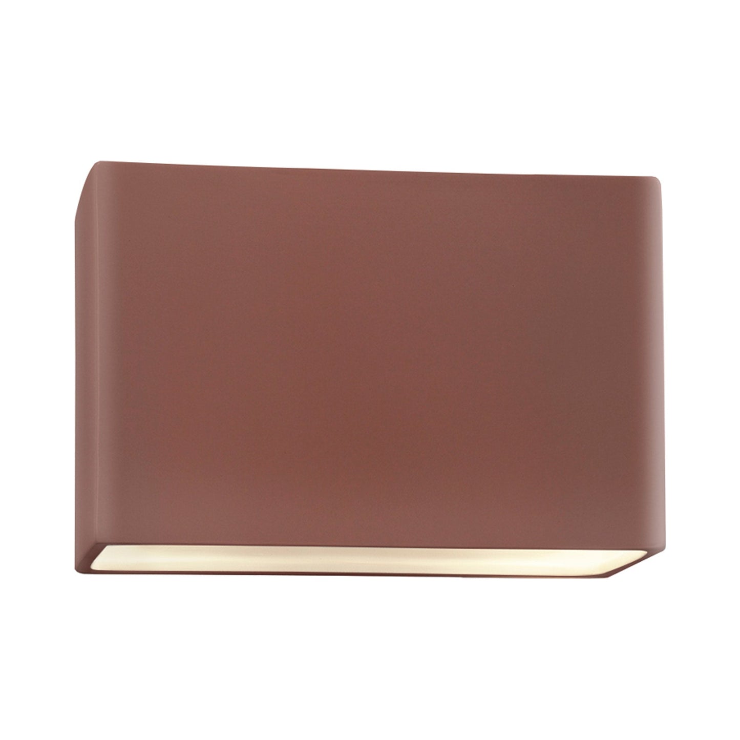 Ambiance ADA Wide Rectangle Open Top and Bottom Wall Light in Canyon Clay.