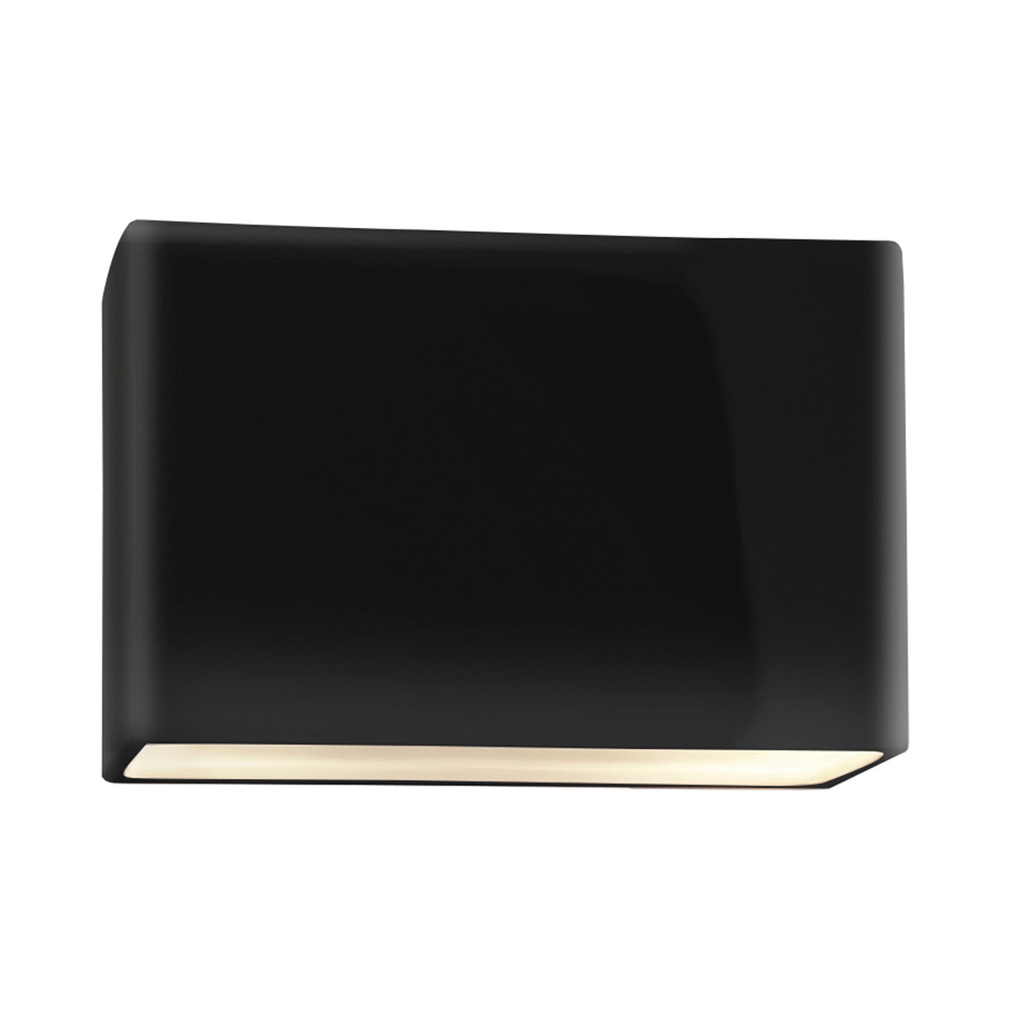 Ambiance ADA Wide Rectangle Open Top and Bottom Wall Light in Gloss Black.