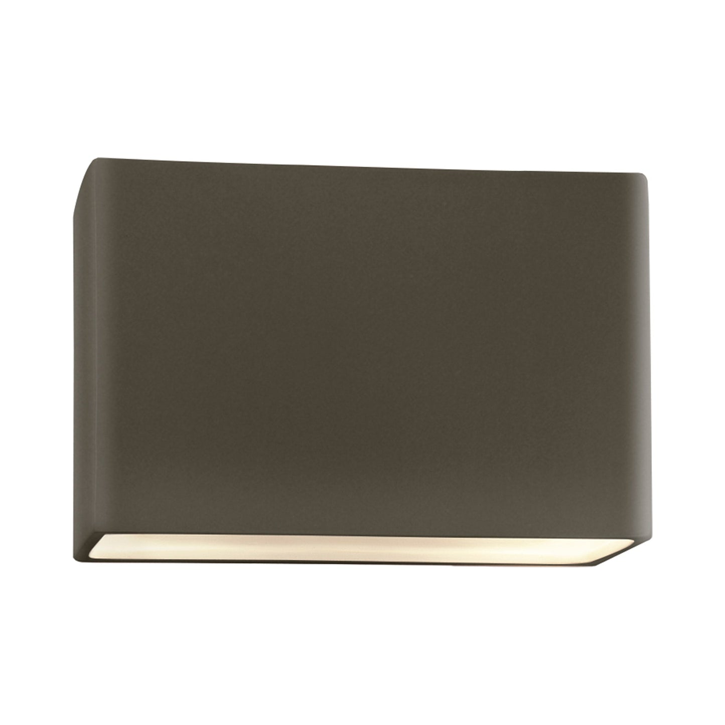 Ambiance ADA Wide Rectangle Open Top and Bottom Wall Light in Pewter Green.