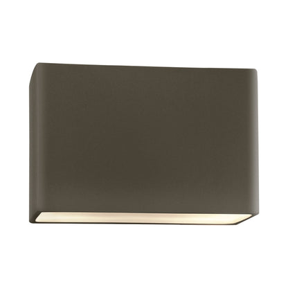 Ambiance ADA Wide Rectangle Open Top and Bottom Wall Light in Pewter Green.