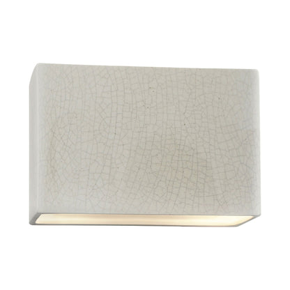 Ambiance ADA Wide Rectangle Open Top and Bottom Wall Light in White Crackle.
