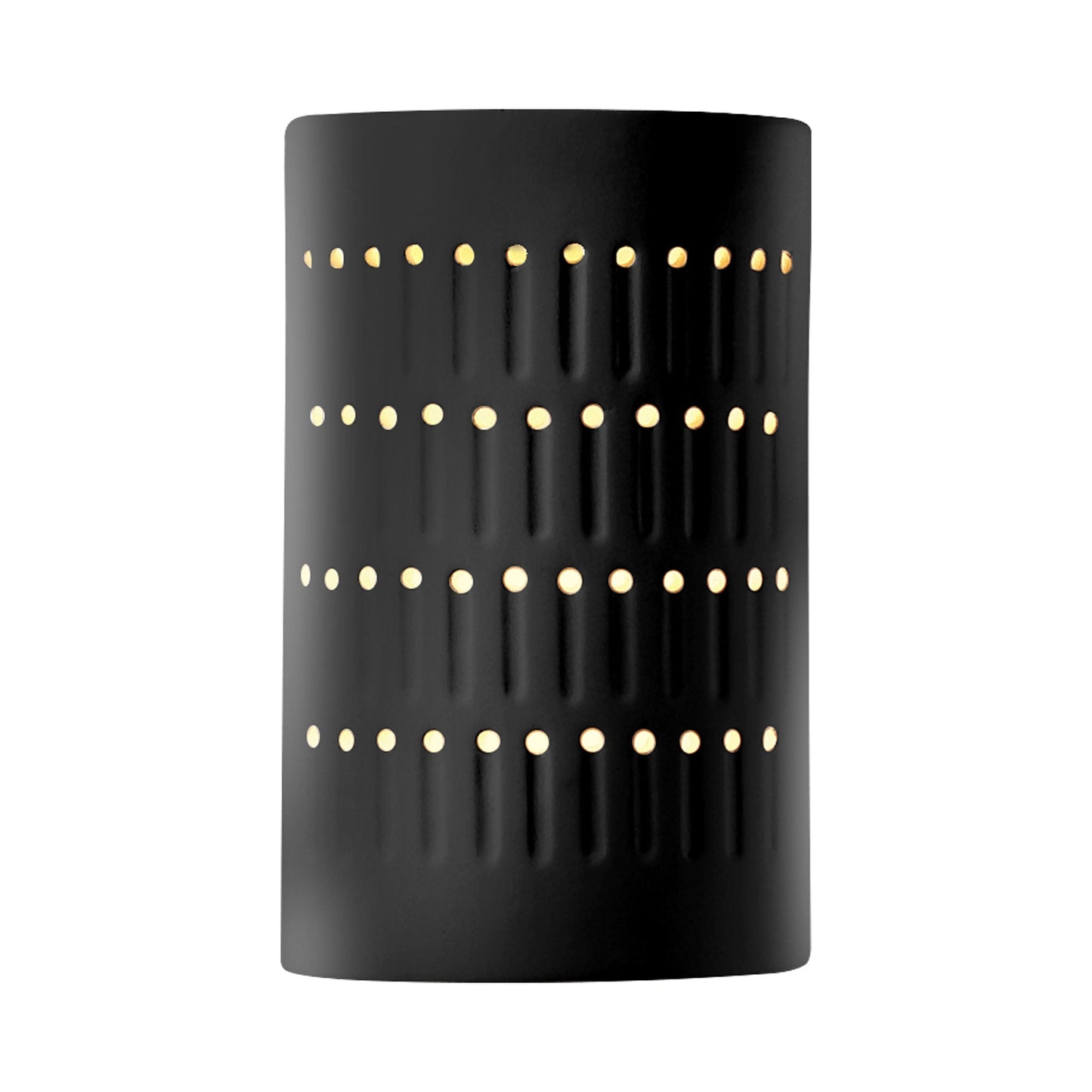 Ambiance Cactus Cylinder Open Top and Bottom Wall Light in Gloss Black.