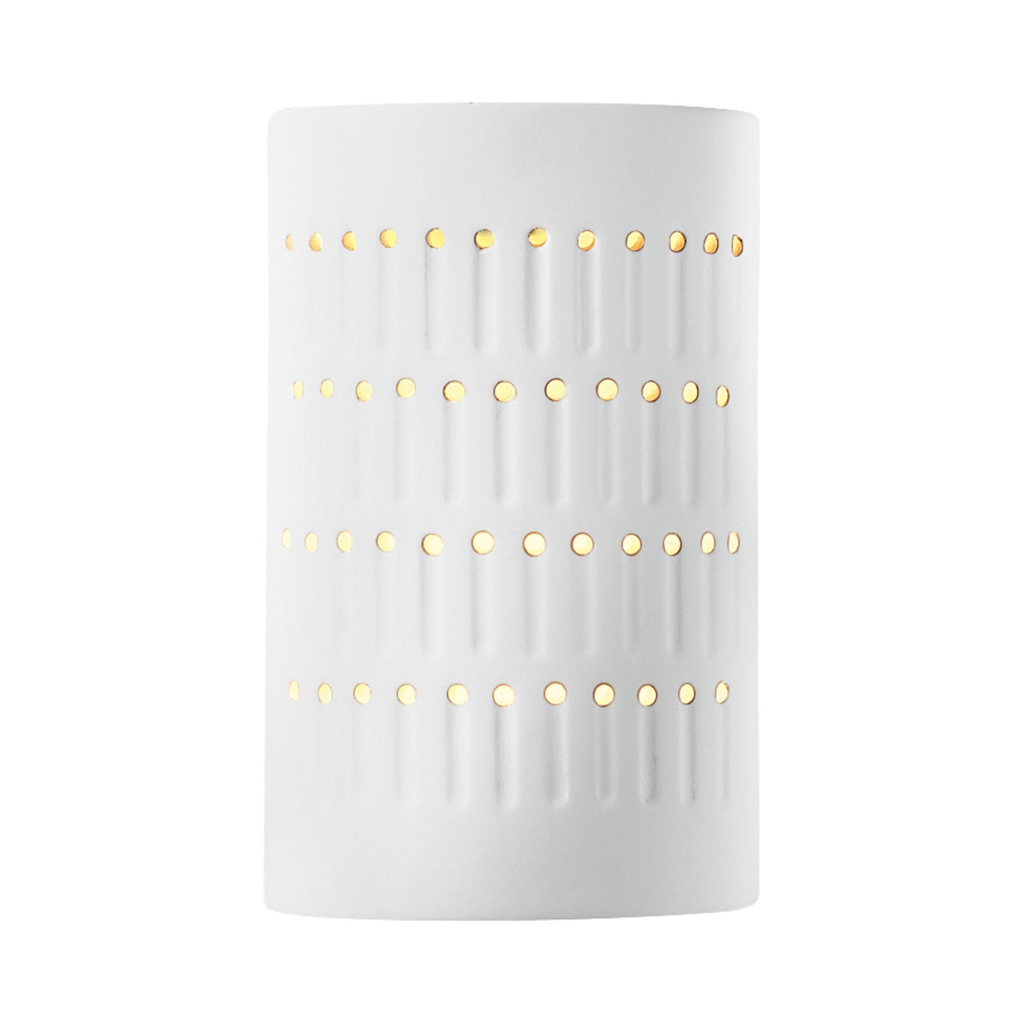 Ambiance Cactus Cylinder Open Top and Bottom Wall Light in Gloss White.