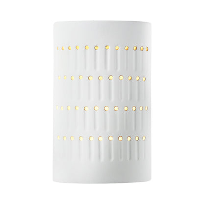 Ambiance Cactus Cylinder Open Top and Bottom Wall Light in Gloss White.