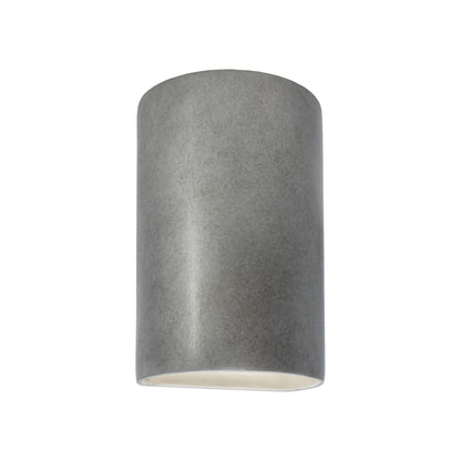 Ambiance Cylinder Closed Top Outdoor Wall Light in Antique Silver (Small).