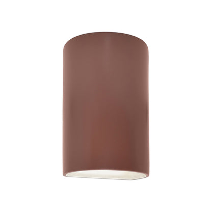 Ambiance Cylinder Closed Top Outdoor Wall Light in Canyon Clay (Small).
