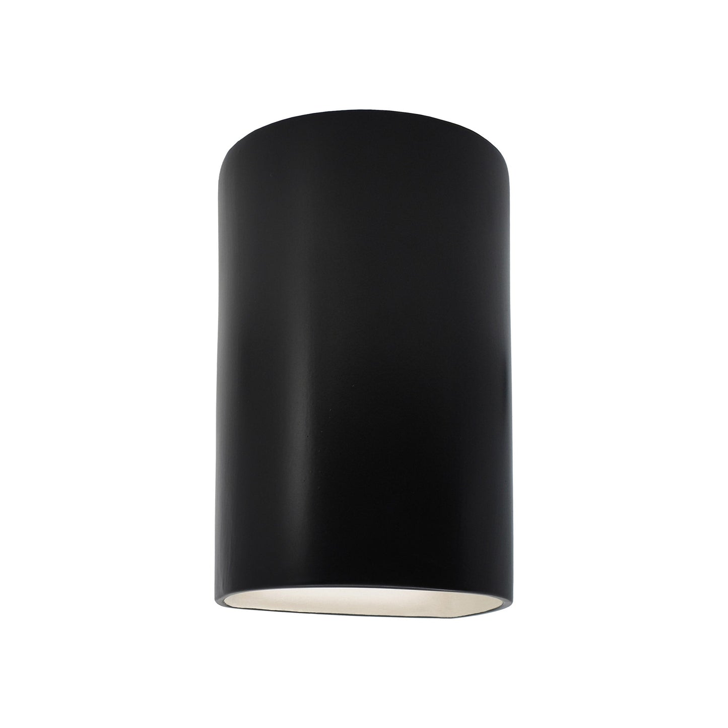 Ambiance Cylinder Closed Top Outdoor Wall Light in Carbon Matte Black (Small).
