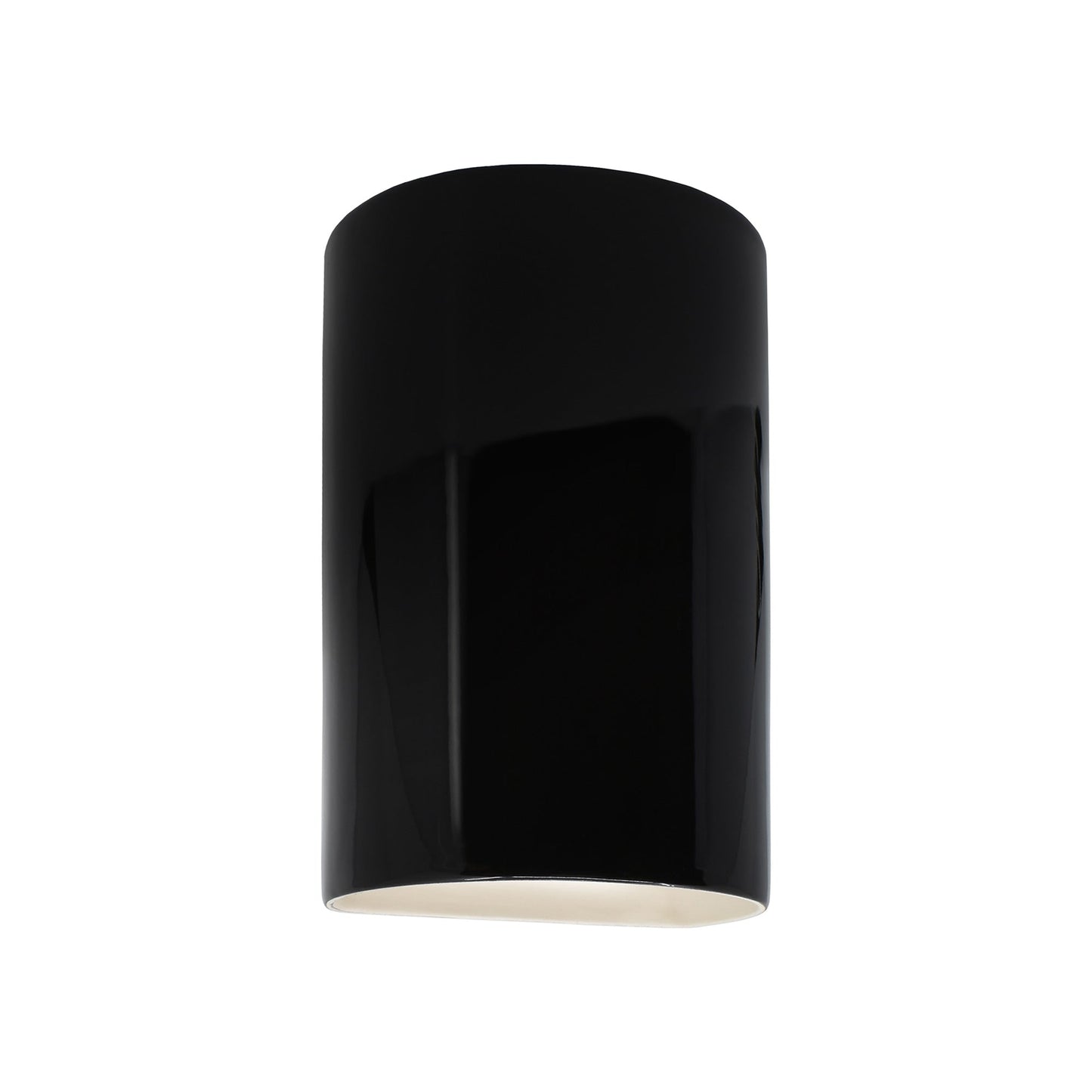 Ambiance Cylinder Closed Top Outdoor Wall Light in Gloss Black (Small).