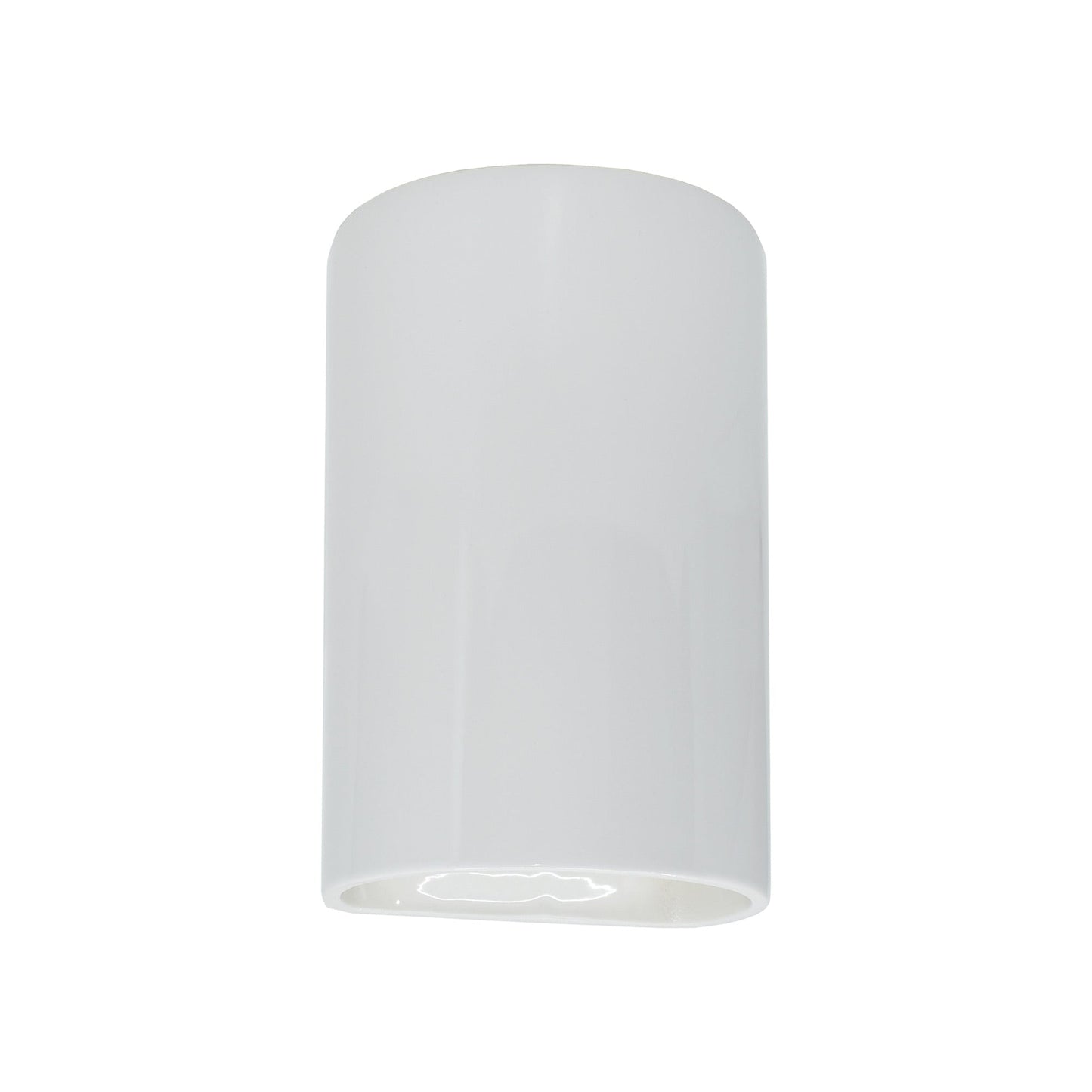 Ambiance Cylinder Closed Top Outdoor Wall Light in Gloss White (Small).