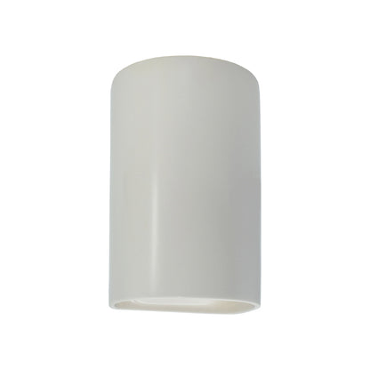 Ambiance Cylinder Closed Top Outdoor Wall Light in Matte White (Small).