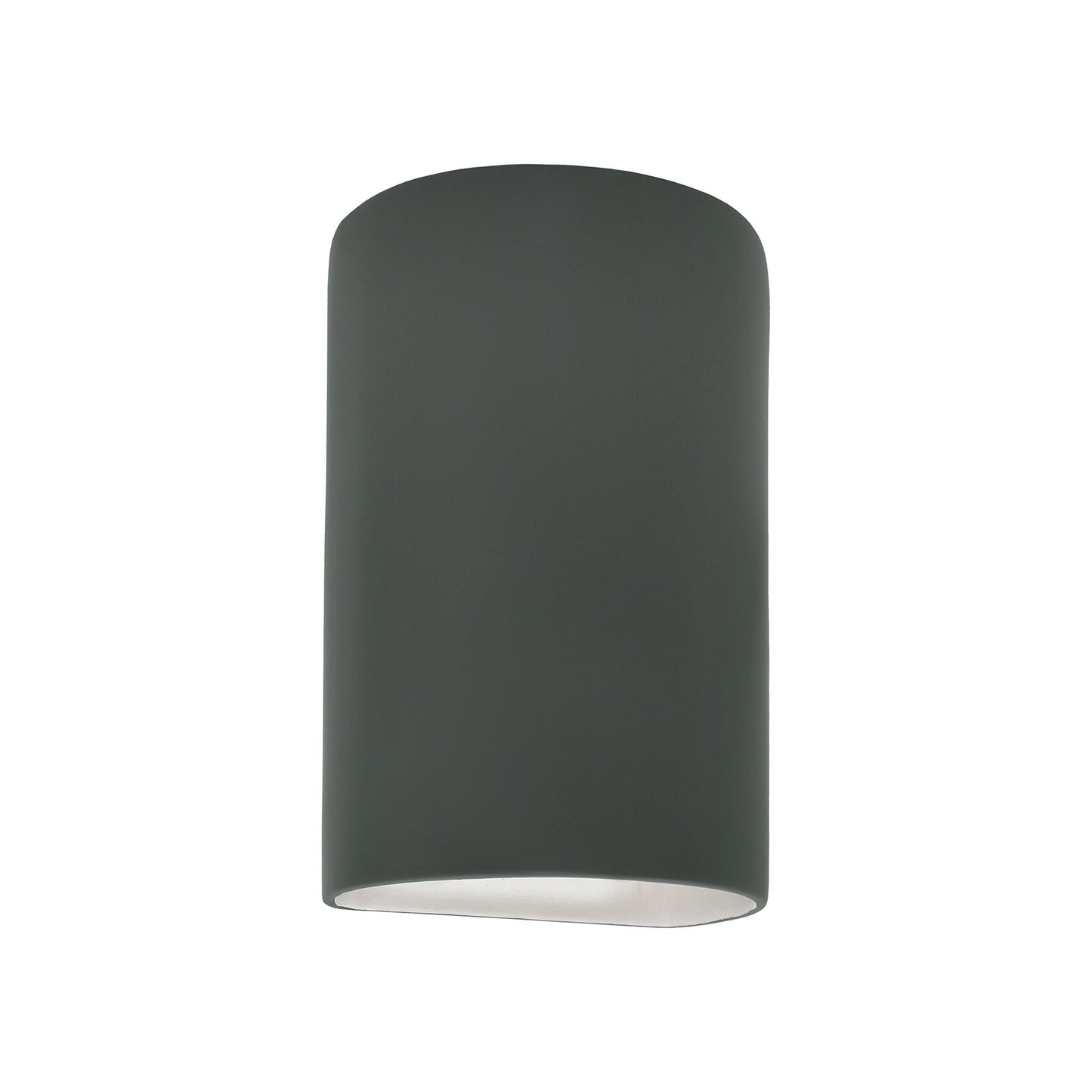 Ambiance Cylinder Closed Top Outdoor Wall Light in Pewter Green (Small).