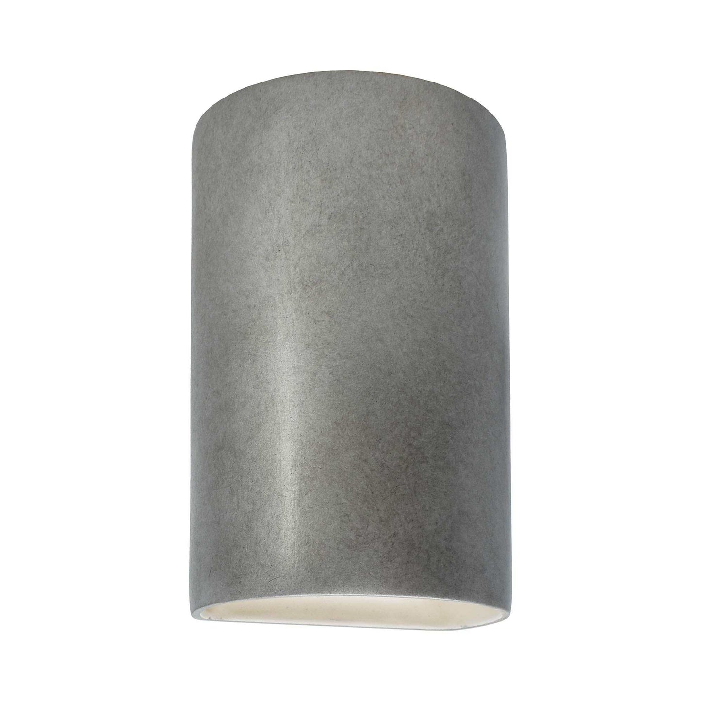 Ambiance Cylinder Closed Top Outdoor Wall Light in Antique Silver (Large).