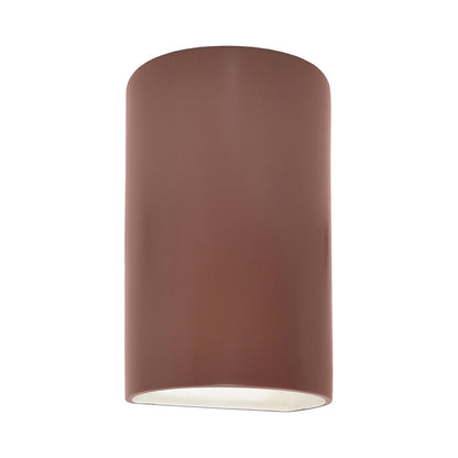 Ambiance Cylinder Closed Top Outdoor Wall Light in Canyon Clay (Large).