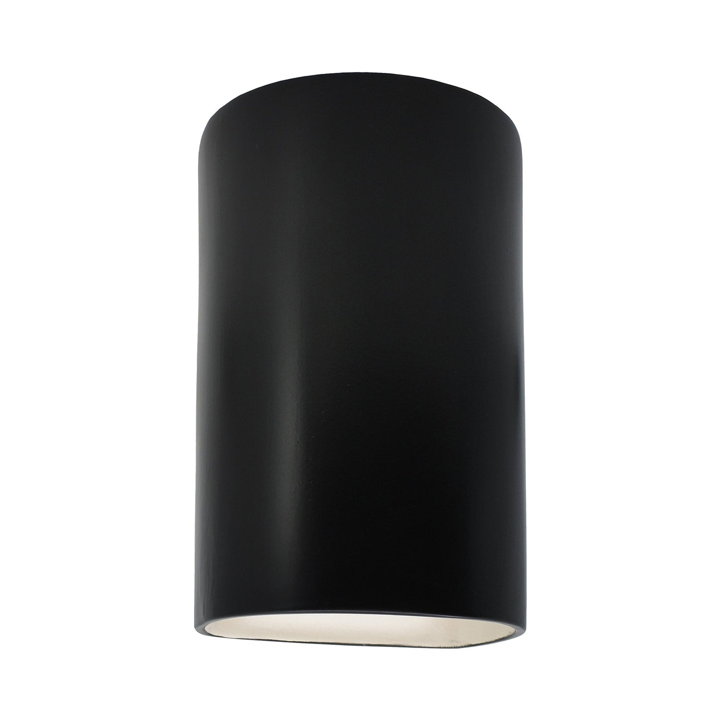 Ambiance Cylinder Closed Top Outdoor Wall Light in Carbon Matte Black (Large).