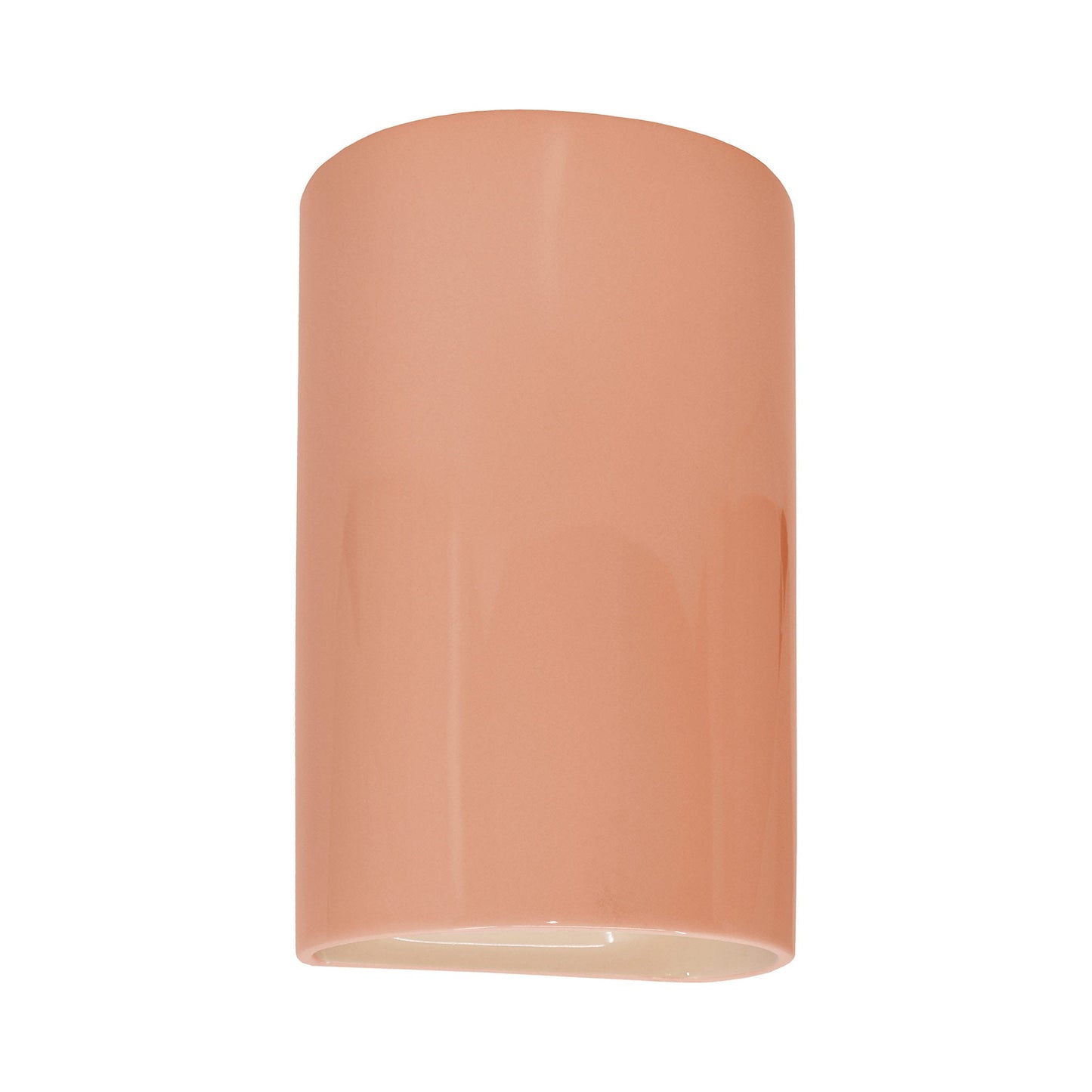 Ambiance Cylinder Closed Top Outdoor Wall Light in Gloss Blush (Large).