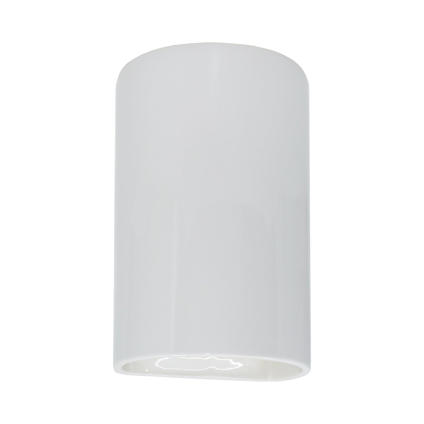 Ambiance Cylinder Closed Top Outdoor Wall Light in Gloss White (Large).