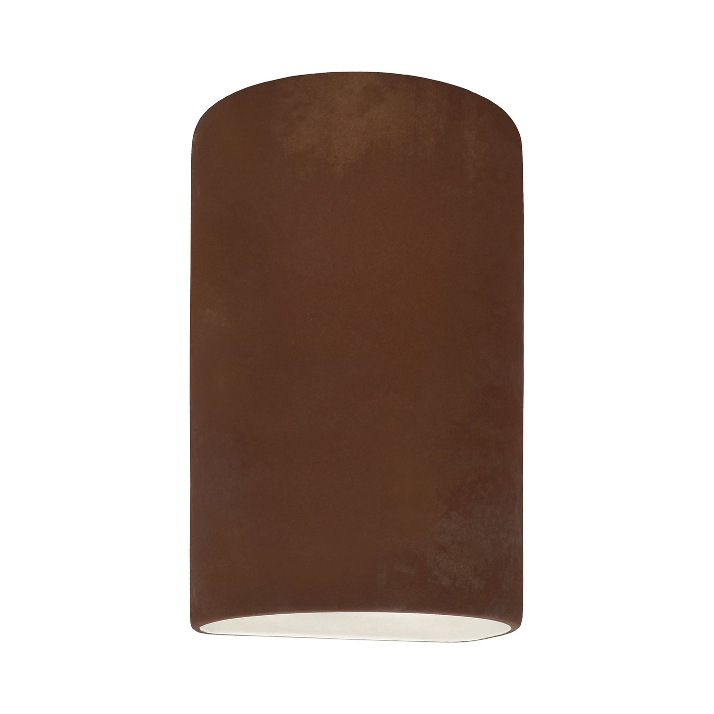 Ambiance Cylinder Closed Top Outdoor Wall Light in Real Rust (Large).