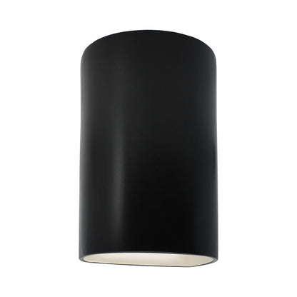 Ambiance Cylinder Closed Top Wall Light in Carbon Matte Black.