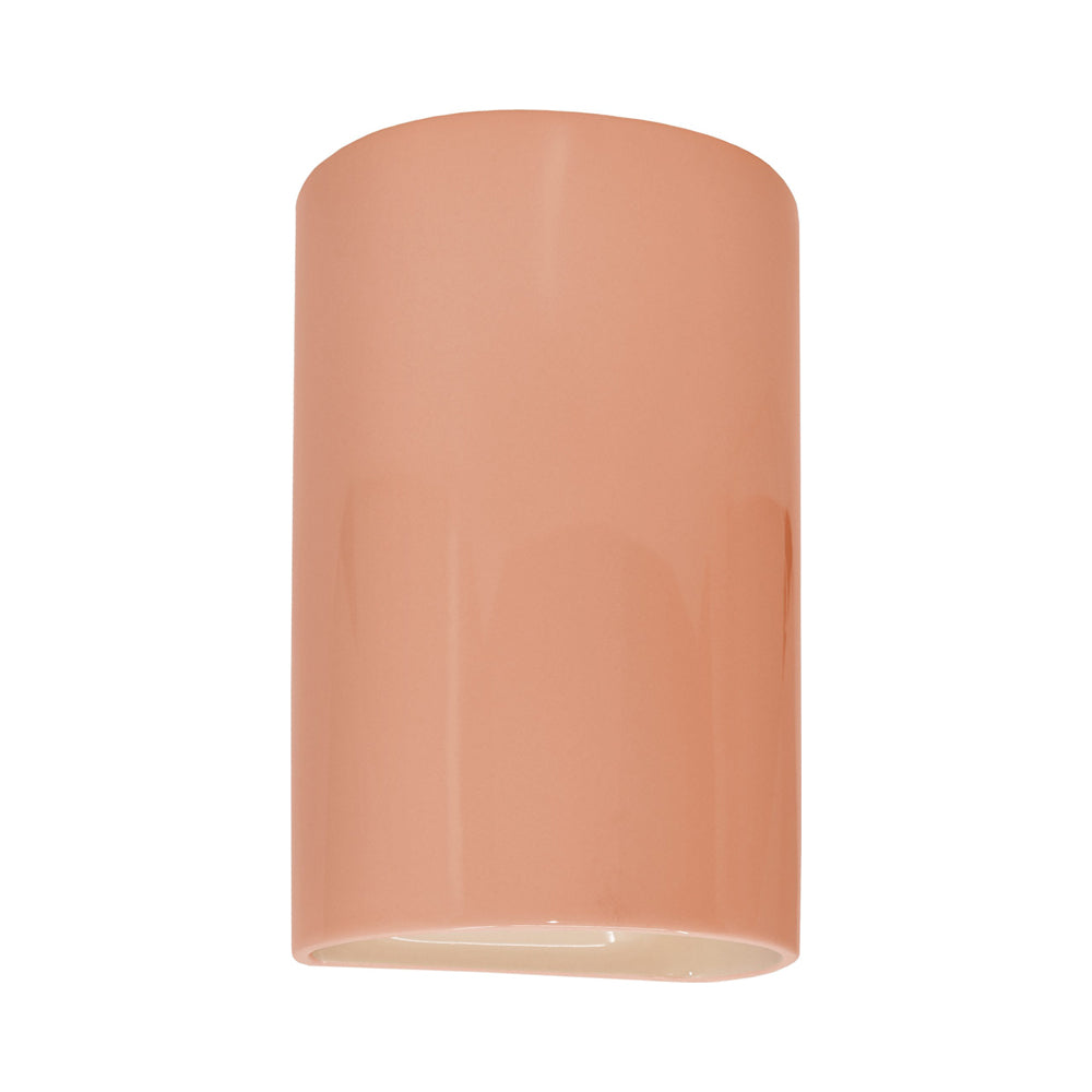 Ambiance Cylinder Closed Top Wall Light in Gloss Blush.
