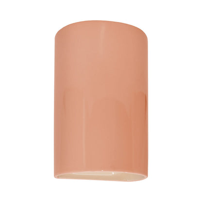 Ambiance Cylinder Closed Top Wall Light in Gloss Blush.