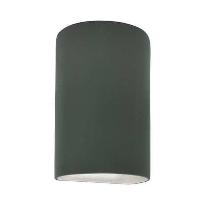 Ambiance Cylinder Closed Top Wall Light in Pewter Green.