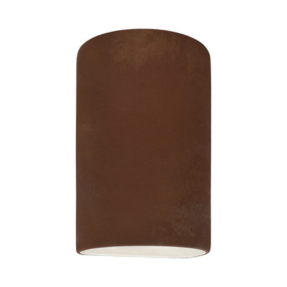 Ambiance Cylinder Closed Top Wall Light in Real Rust.
