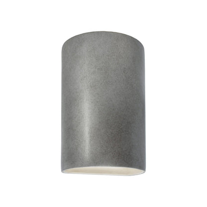 Ambiance Cylinder Open Top and Bottom Outdoor Wall Light in Antique Silver (Small).