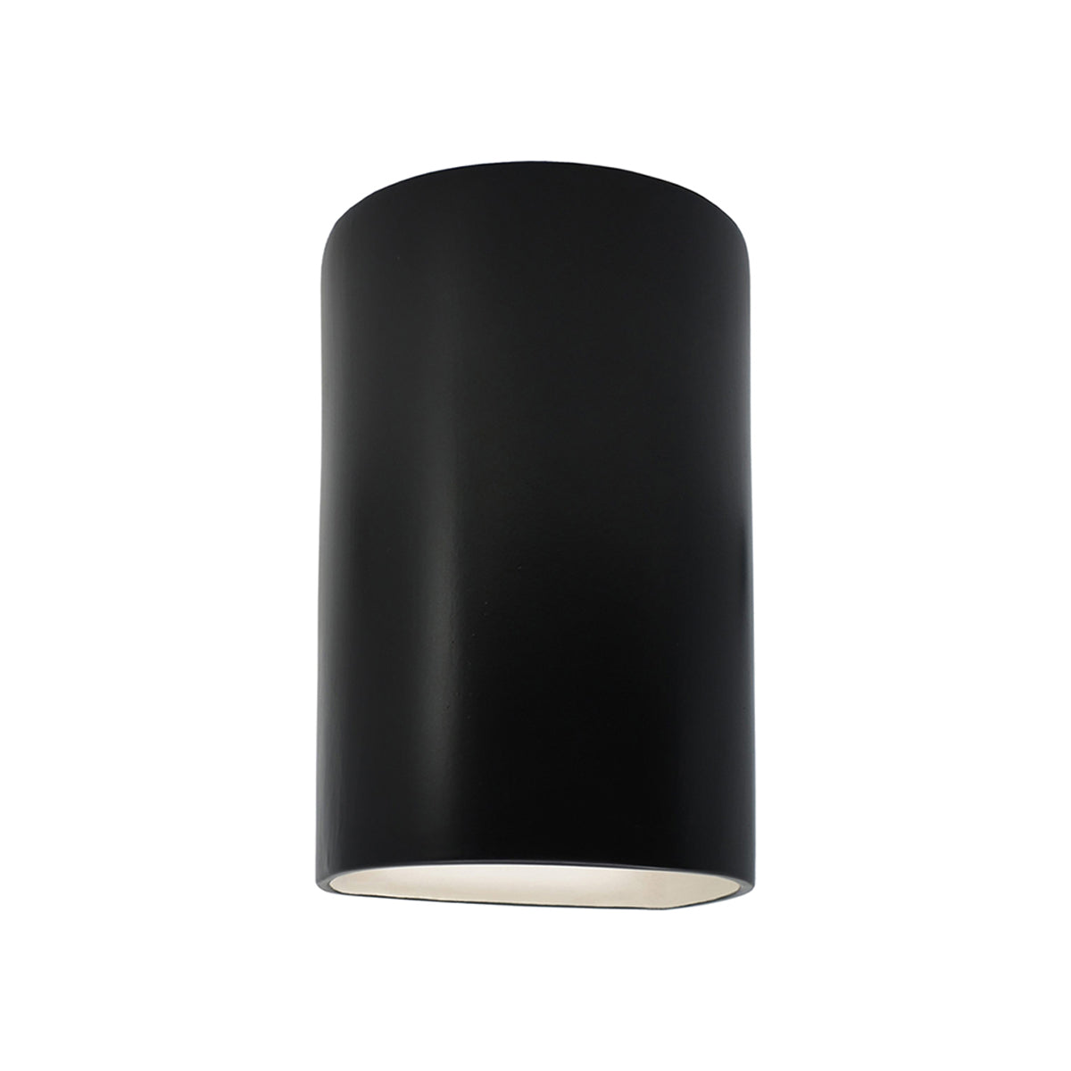 Ambiance Cylinder Open Top and Bottom Outdoor Wall Light in Carbon Matte Black (Small).