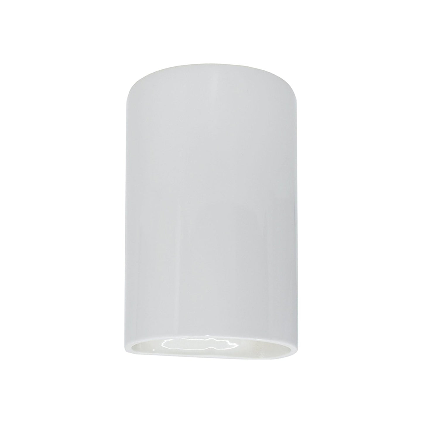 Ambiance Cylinder Open Top and Bottom Outdoor Wall Light in Gloss White (Small).