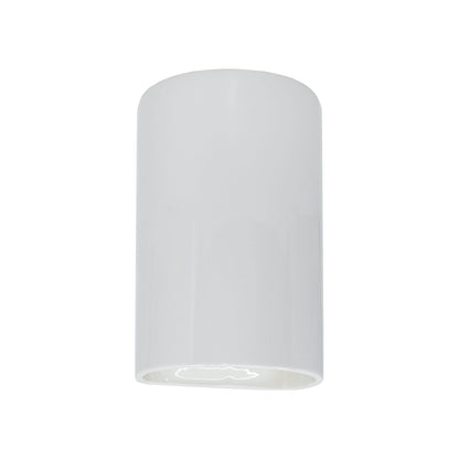 Ambiance Cylinder Open Top and Bottom Outdoor Wall Light in Gloss White (Small).