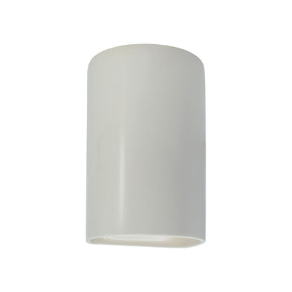 Ambiance Cylinder Open Top and Bottom Outdoor Wall Light in Matte White (Small).