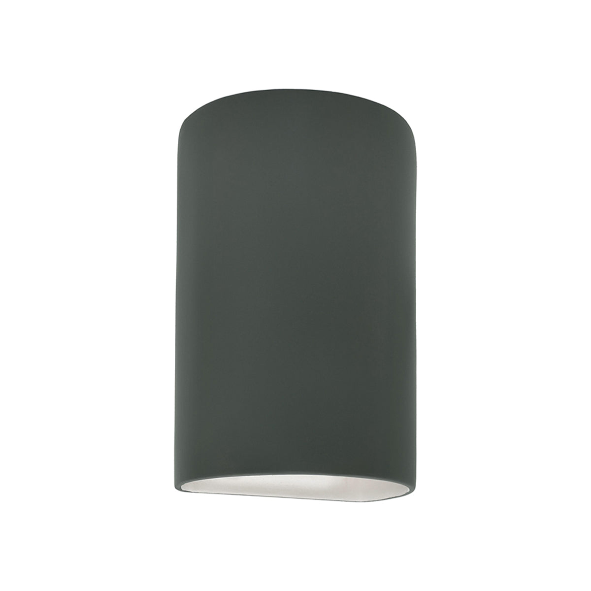 Ambiance Cylinder Open Top and Bottom Outdoor Wall Light in Pewter Green (Small).