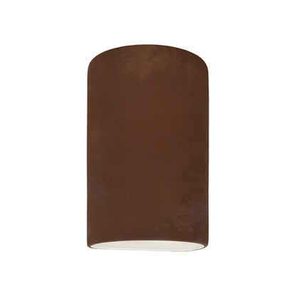 Ambiance Cylinder Open Top and Bottom Outdoor Wall Light in Real Rust (Small).