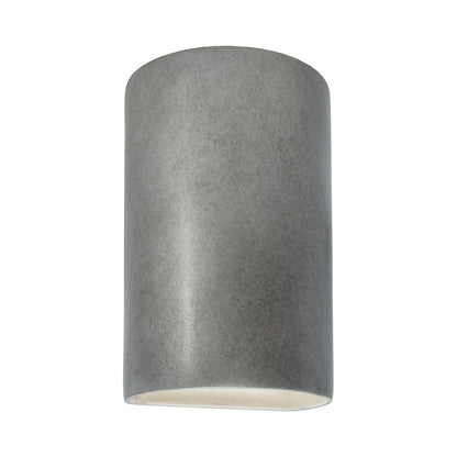 Ambiance Cylinder Open Top and Bottom Outdoor Wall Light in Antique Silver (Large).